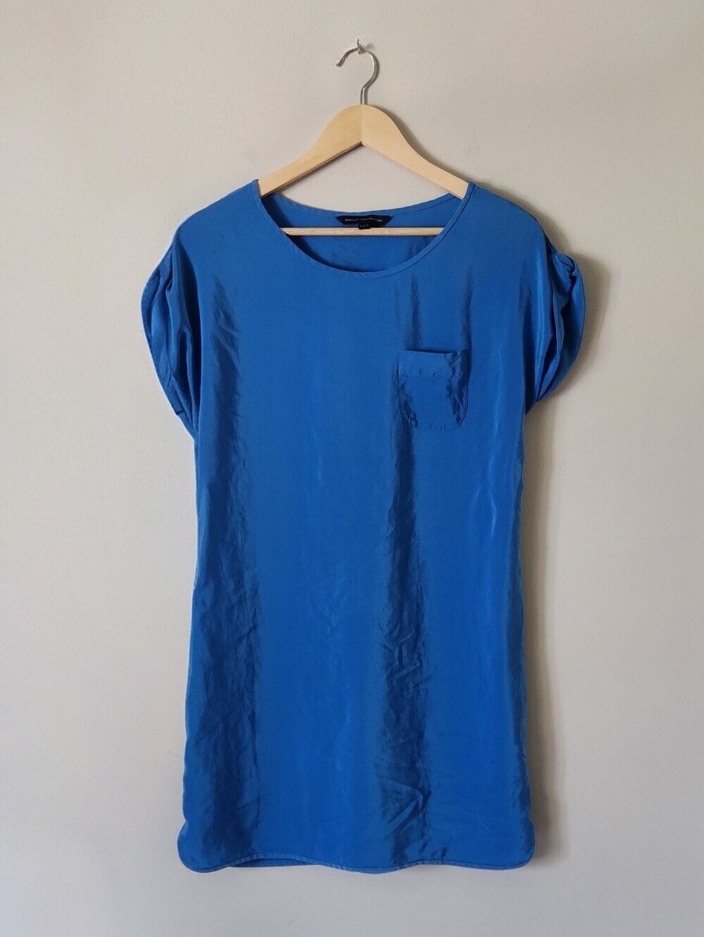 French Connection 100% Silk Baja Blue Mini Dress